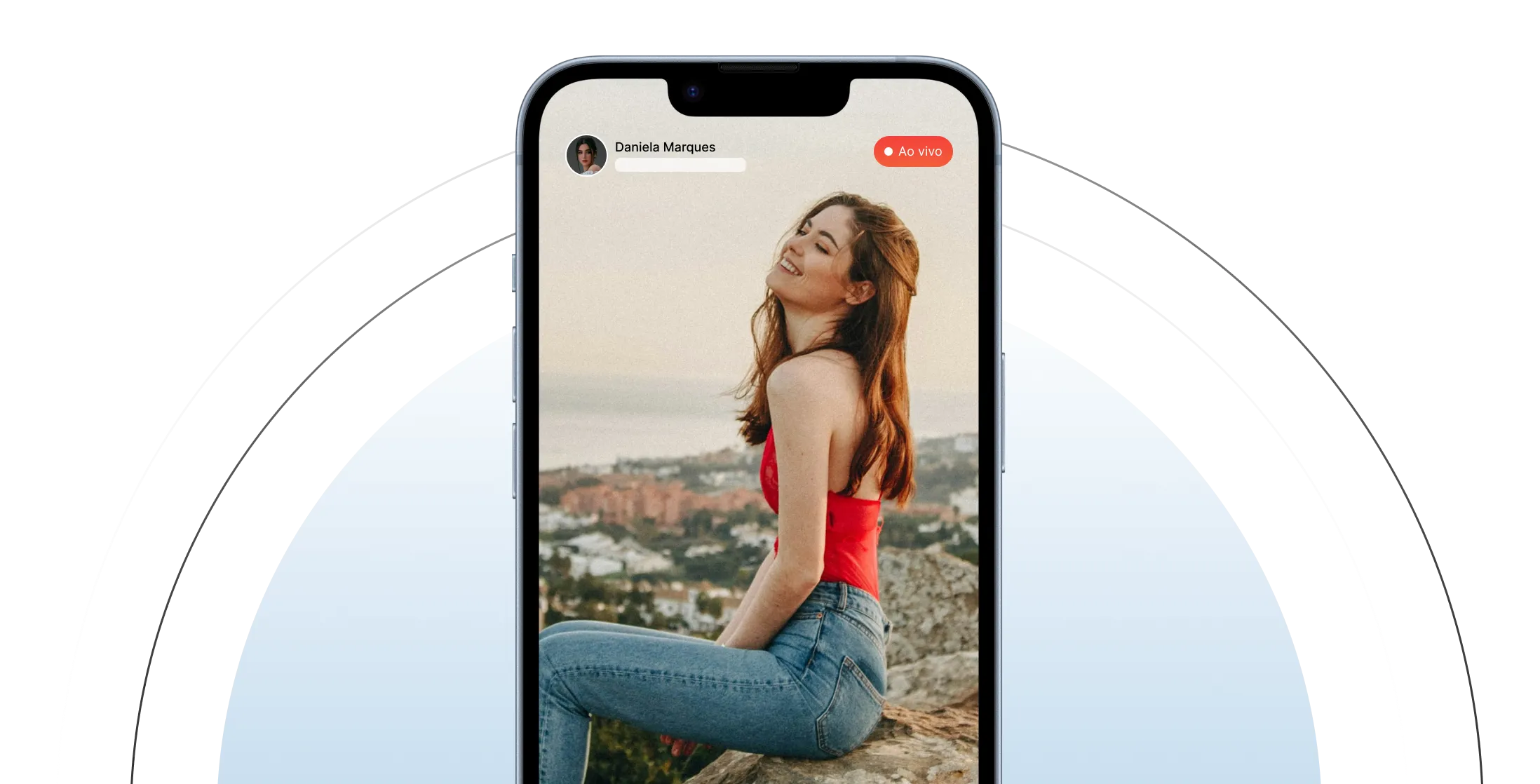 Celular exibindo live no Instagram marcada como ao vivo